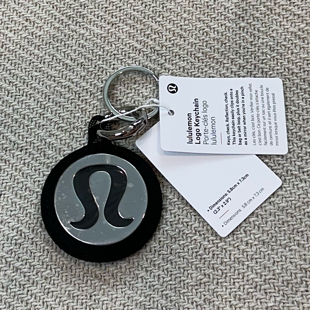 Lululemon Logo Keychain Nwt Black Silver Gift Lululemon Logo Keychain Nwt Black Silver Gift